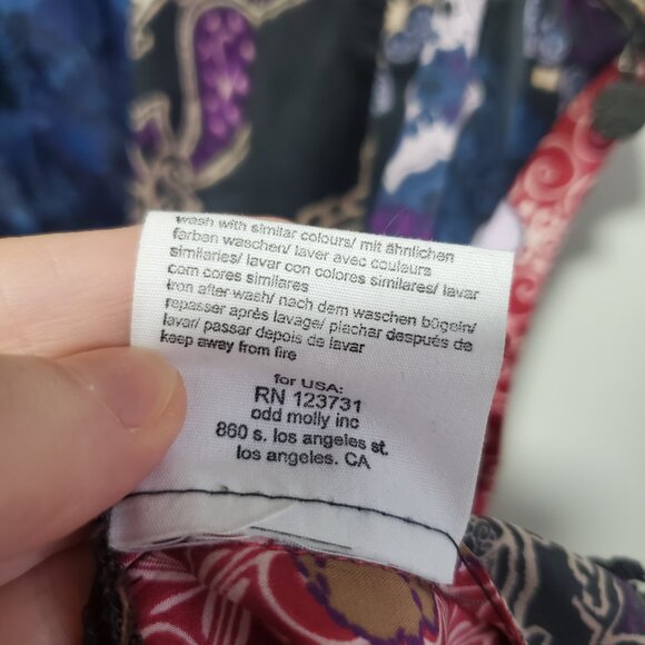 ODD MOLLY Vintage 100% Silk Blouse Sleeveless Fairycore Babydoll Women's Medium - Picture 14 of 16